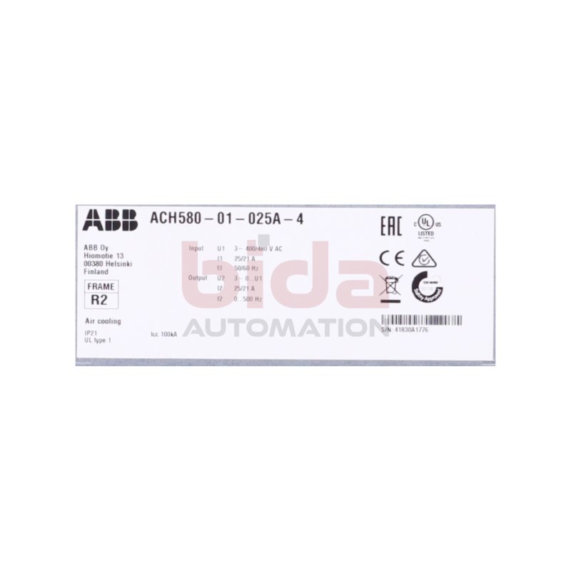 ABB ACH580-01-025A-4 Frequenzumrichter / Frequency Converter 400-480 V 25-21 A