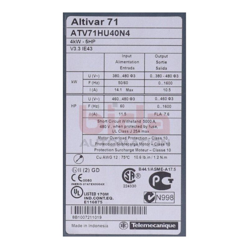 Telemecanique/Schneider ATV71HU40N4 Frequenzumrichter / Frequency Converter 380-480V
