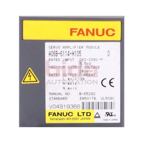Fanuc A06B-6114-H105 Servoverst&auml;rker / Servo amplifier 283-339V 5,5kW