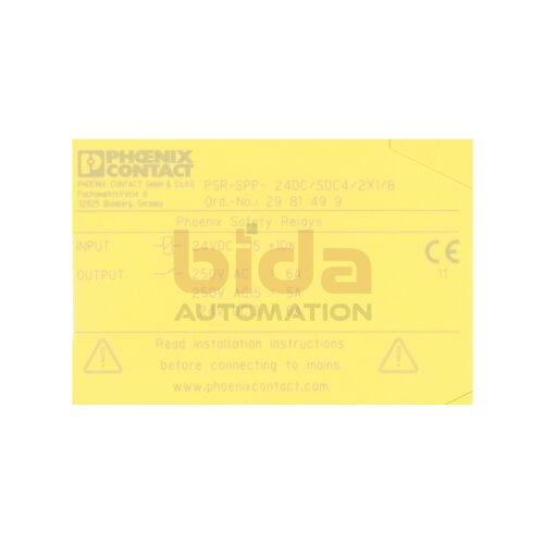 Phoenix Contact PSR-SPP-24DC/SDC4/2X1/B (2981499) Sicherheitsrelais / Safety Relay 24VDC 6A