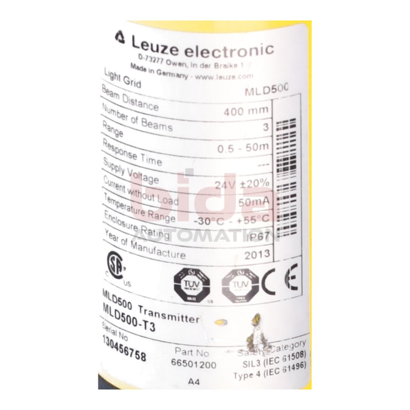 Leuze elctronic MLD500 Transmitter MLD500-T3 Lichtschranke / Photoelectric Barrier 24V