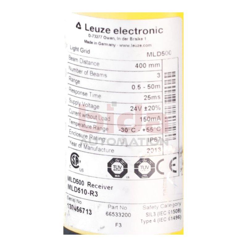 Leuze electronic MLD500 Receiver MLD510-R3 Lichtschranke / Photoelectric Barrier 24V
