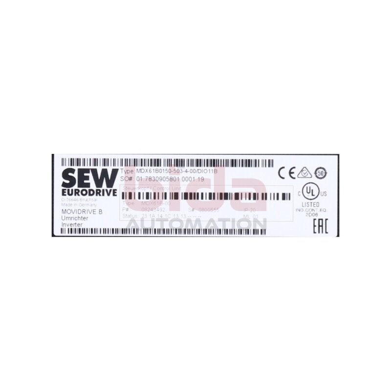 SEW MDX61B0150-503-4-00/DIO11B Frequenzumrichter / Frequency Converter