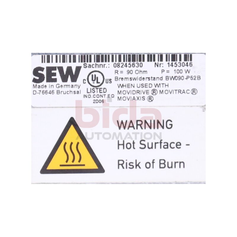 SEW 08245630 Bremswiderstand / Brake Resistor 100W