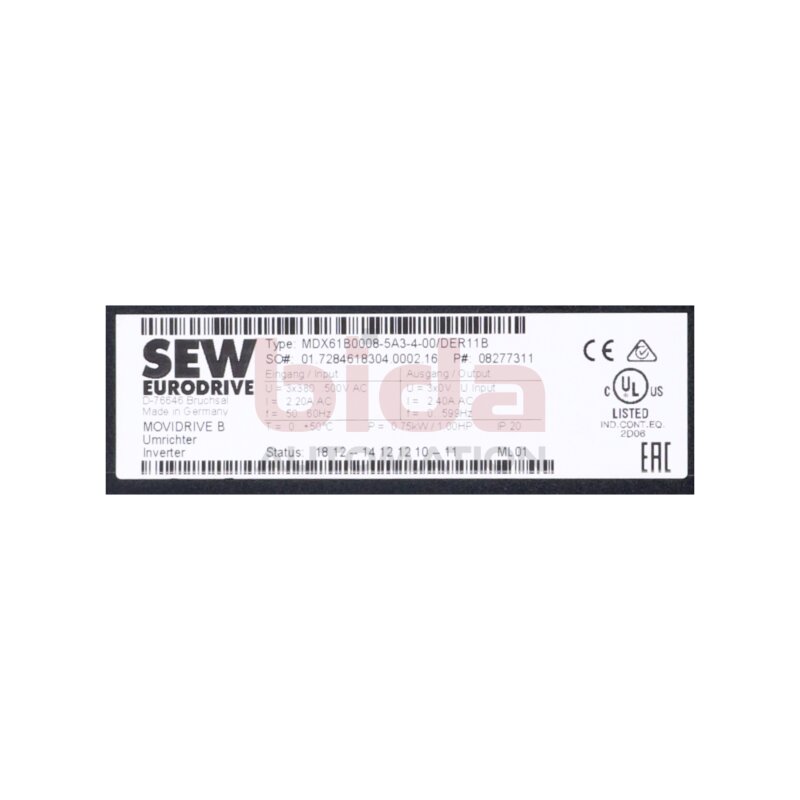SEW MDX61B0008-5A3-4-00/DER11B  Frequenzumrichter / Frequency Converter 3x380-500V