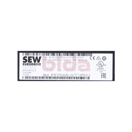 SEW MDX61B0008-5A3-4-0T/DER11B/DFE Frequenzumrichter / Frequency Converter 3x380-500V