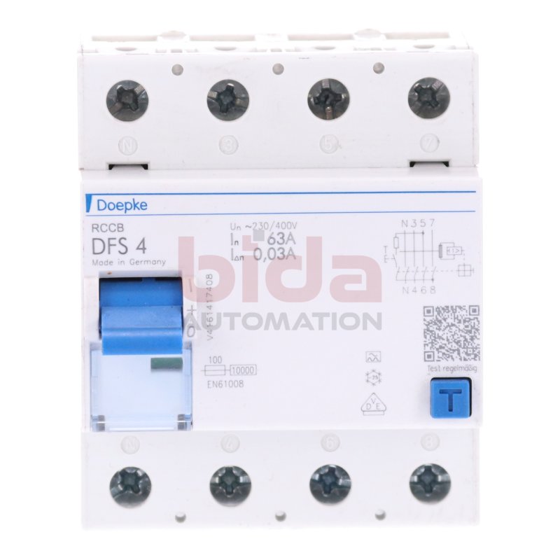 Doepke RCCB DFS 4 Fehlerstromschutzschalter / Residual current circuit breaker 230-400V 63A