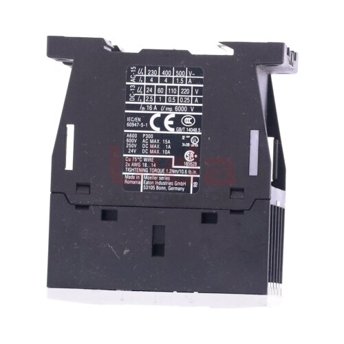 Eaton DIL A-31 XTRE10B31 Hilfssch&uuml;tz / Auxiliary Contactor 24VDC 16A 6000V