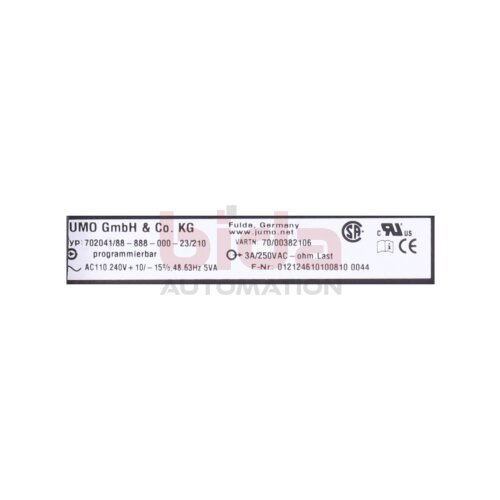 Jumo 702041/88-888-000-23/210 Temperaturregler / Temperature Regulator  110-240V 3A 250VAC