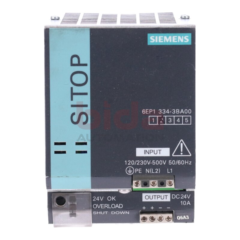Siemens 6EP1334-3BA00 / 6EP1 334-3BA00 Stromversorgung / Power Supply 24V 10A / AC 120/230-500 V