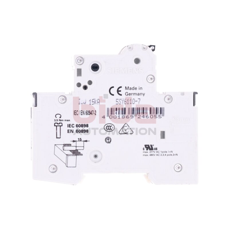 Siemens 5SY61 MCB C10 Leistungsschutzschalter / Circuit Breaker  230-400V