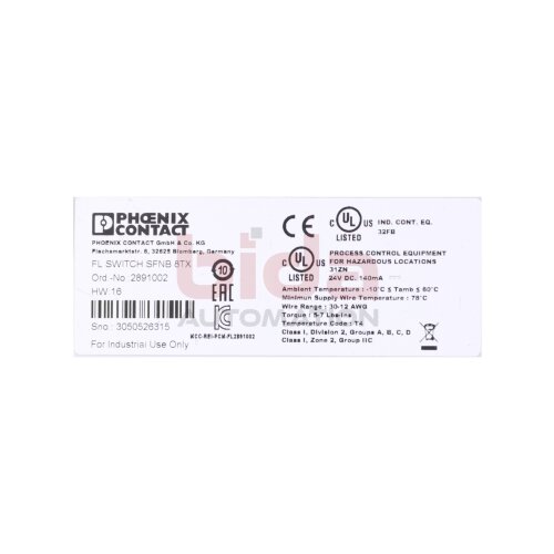 Phoenix Contact FL SWITCH SFNB 8TX (2891002) Ethernet -Switch  24V 140mA
