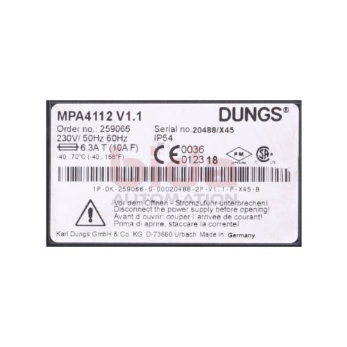 Dungs MPA4112 V1.1 Steuerger&auml;t / Control Unit  230V