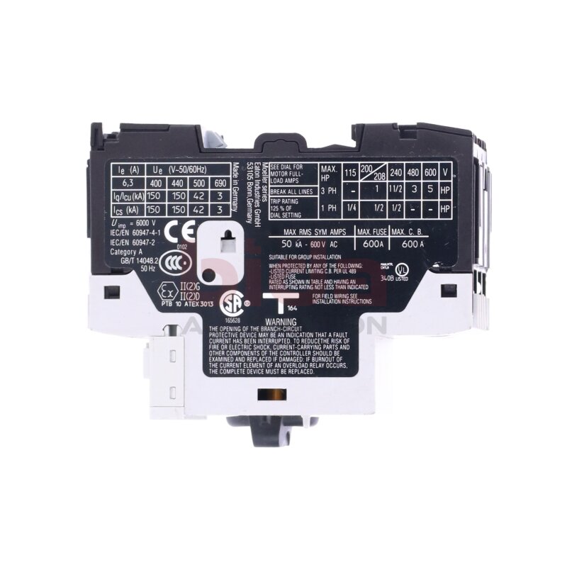 Eaton PKZM0-6.3 XTPR6P3BC1 Motorschutzschalter / Motor Protection Switch 600VAC