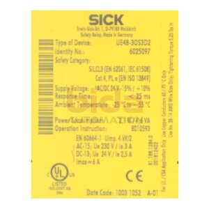 Sick UE48-30S3D2 (6025097) Sicherheitsrelais / Safety...