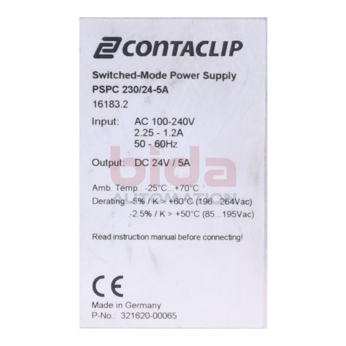 Contaclip PSPC 230/24-5A Stromversorgung / Power Supply 100-240V 2,25-1,2A