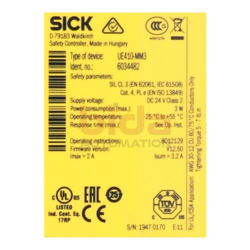Sick UE410-MM3 (6034482) Ausgangsmodul / Output Module 24V 3W
