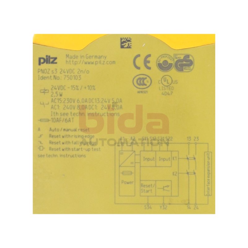 Pilz PNOZ s3 24VDC 2n/o (750103) Sicherheitsrelais / Safety Relay 24VDC 2,5W
