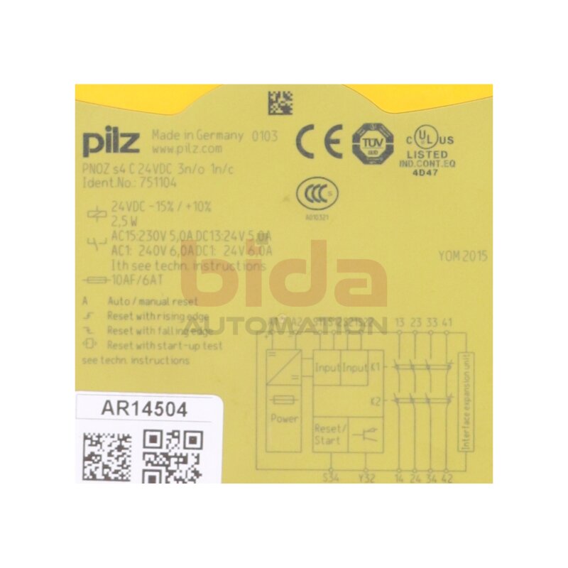 Pilz PNOZ s4 C 24VDC 3n/o 1n/c (751104) Sicherheitsrelais / Safety Relay 24VDC