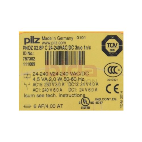 Pilz PNOZ X2.8P C 24-240VAC/DC 3n/o 1n/c (787302) Sicherheitsrelais / Safety Relay 24-240VAC/DC 2,0W
