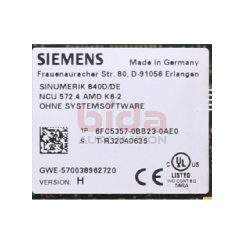 Siemens 6FC5357-0BB23-0AE0 SINUMERIK 840D/DE NCU 572.4 Prozessor AMD K6-2