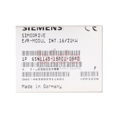 Siemens 6SN1145-1BA01-0BA0 Ein-/R&uuml;ckspeisemodul / Feed/feedback module 16-21KW