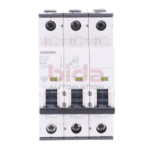 Siemens 5SY43 MCB B10 Leitungsschutzschalter / Circuit Breaker 400V