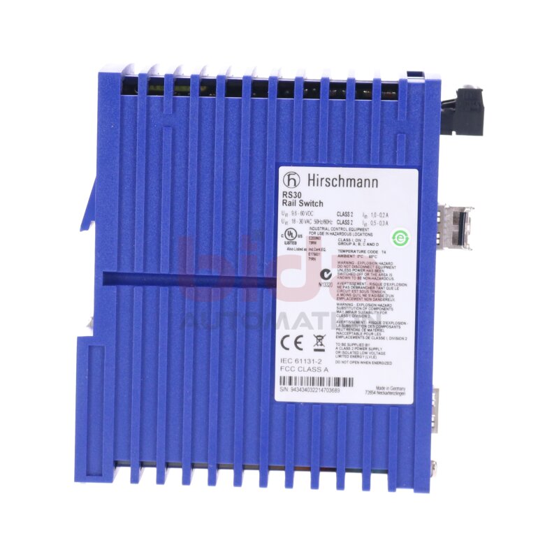 Hirschmann RS30-0802O6O6SDAPHH06.0.03 Schiene Schalter / Rail switch 9,6-60VDC 18-30VAC