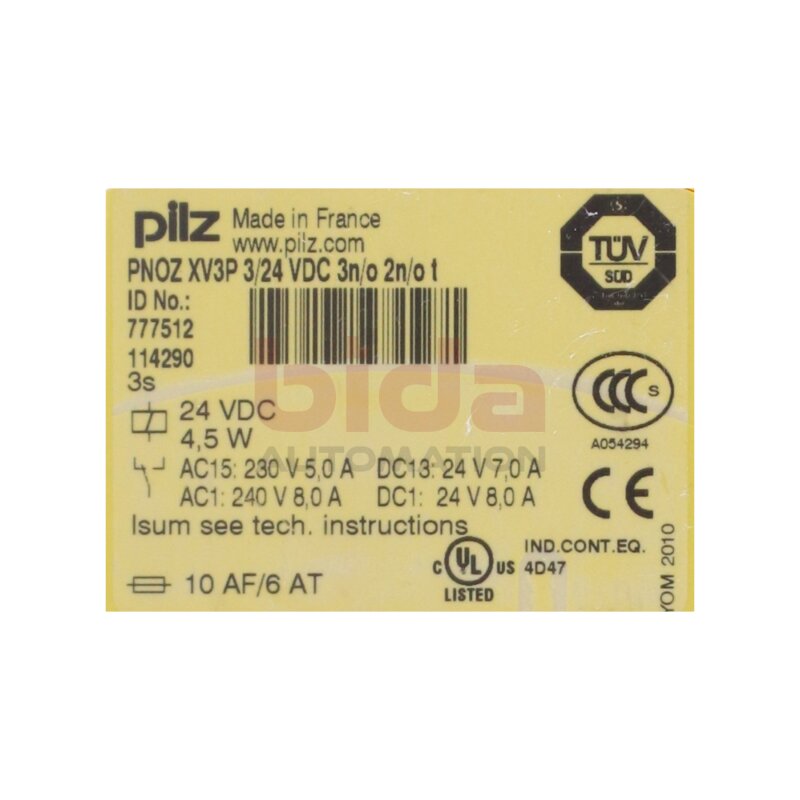 Pilz PNOZ XV3P 3/24 VDC 3n/o 2n/o t (777512) Sicherheitsschaltger&auml;t / Safety switchgear 24VDC 4,5W