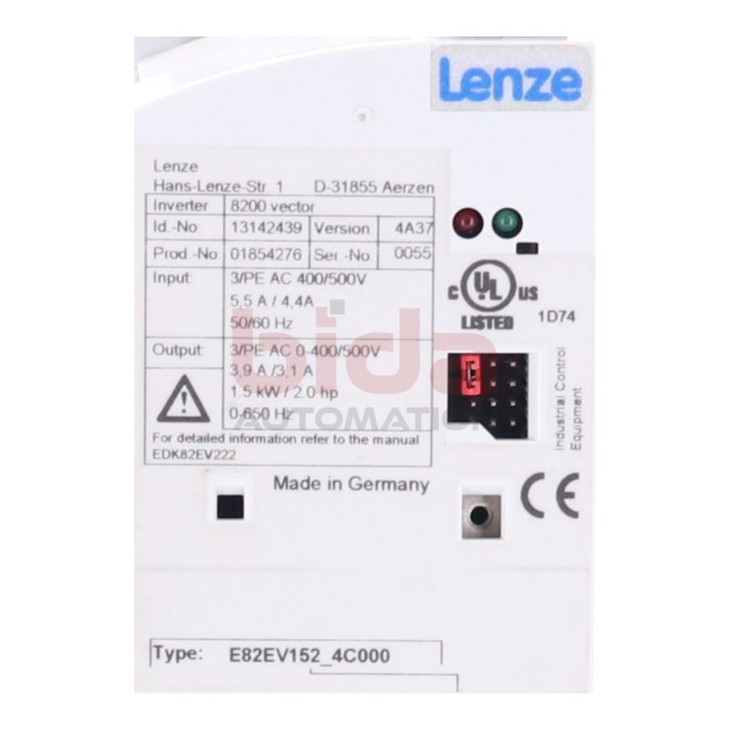 Lenze E82EV152_4C000 Frequenzumrichter / Frequency Converter 400/500V