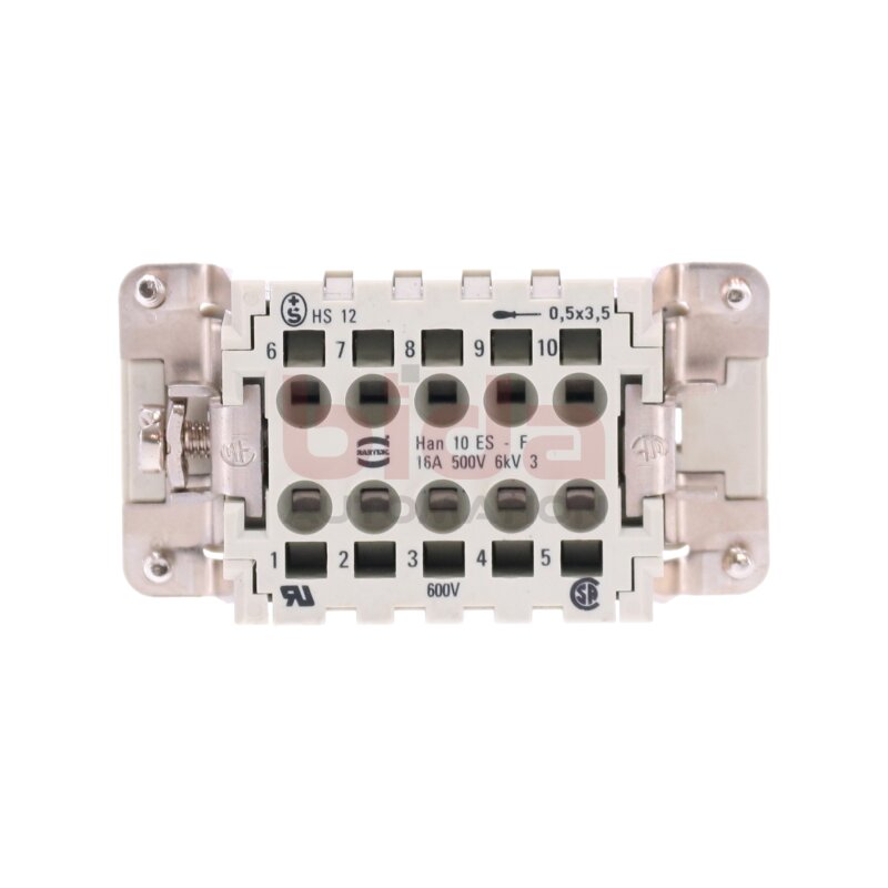 Harting HAN 10 ES-F Steckverbinder / Connector 16A 500V