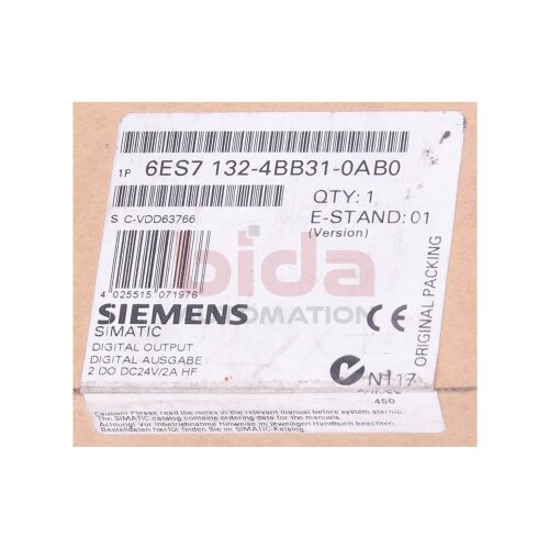 Siemens 6ES7132-4BB31-0AB0 / 6ES7 132-4BB31-0AB0 Elektronik Modul / Electronic Module 24V 2A