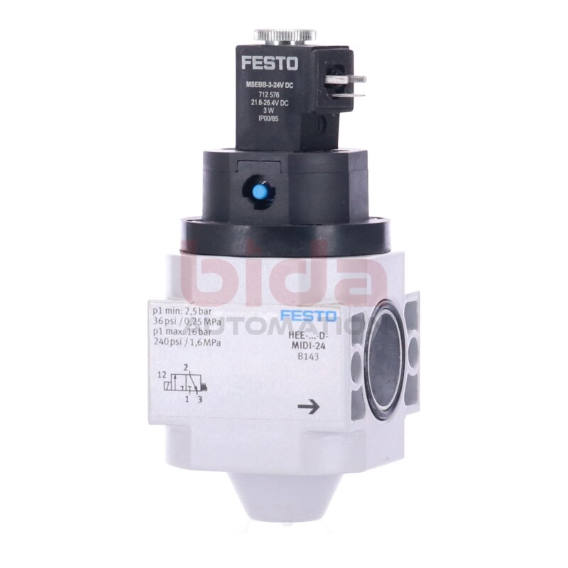 Festo HEE-D-MIDI-24 (186515) Einschaltventil / Switch-on valve 2,5bar 16bar