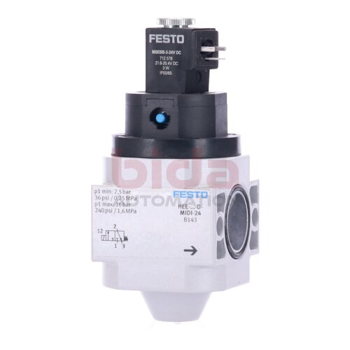 Festo HEE-D-MIDI-24 (186515) Einschaltventil / Switch-on valve 2,5bar 16bar