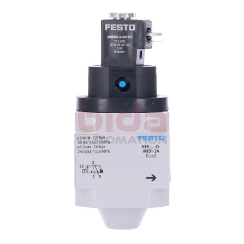 Festo HEE-D-MIDI-24 (186515) Einschaltventil / Switch-on valve 2,5bar 16bar