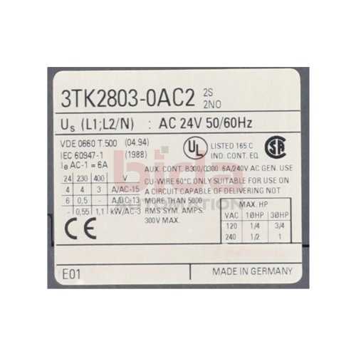Siemens 3TK2803-0AC2 / 3TK2 803-0AC2 Schuetzsicherheitskombination f&uuml;r Sicherheitsstromkreise / Safety Combination for Safety Circuits 24V
