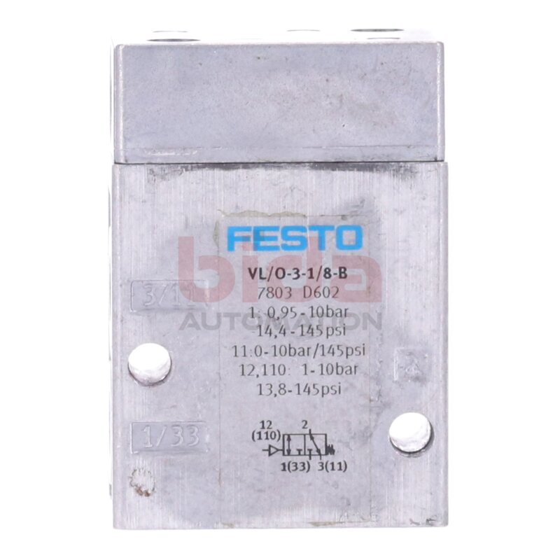 Festo VL/0-3-1/8-B (7803) Pneumatikventil / Pneumatic Valve 10bar