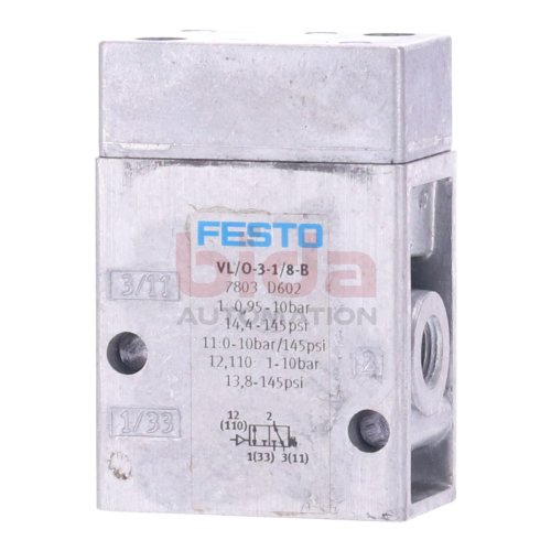 Festo VL/0-3-1/8-B (7803) Pneumatikventil / Pneumatic Valve 10bar